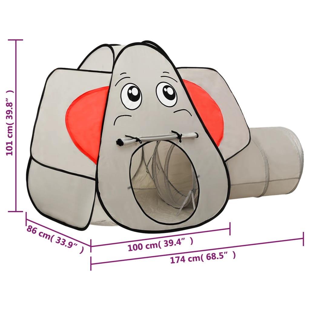 Spielzelt in Elefanten-Form Grau 174x86x101 cm - Premium Spielzelte & -tunnel - Just €50.40! Shop now at homesales4u
