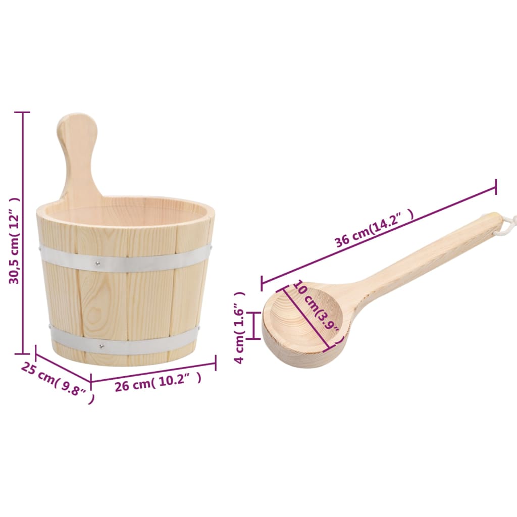 Saunakübel und Saunakelle Set Massivholz Kiefer - Premium Sauna-Zubehör - Just €62.32! Shop now at homesales4u