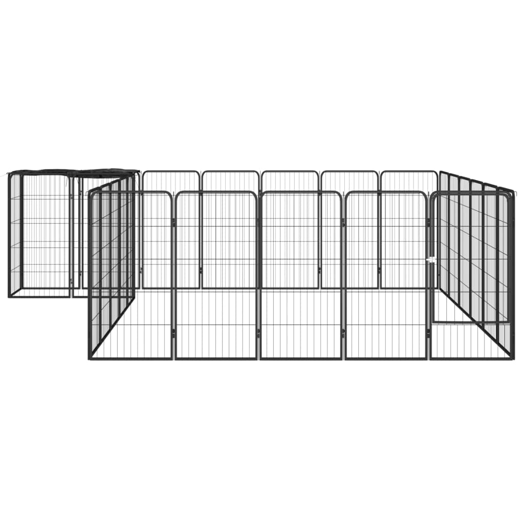 26-tlg. Hundelaufstall Schwarz 50x100cm Stahl Pulverbeschichtet - Premium Hundezwinger & -ausläufe - Just €547.86! Shop now at homesales4u