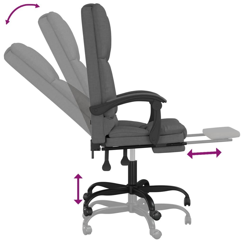 Bürostuhl mit Massagefunktion Dunkelgrau Stoff - Premium Bürostühle - Just €174.61! Shop now at homesales4u