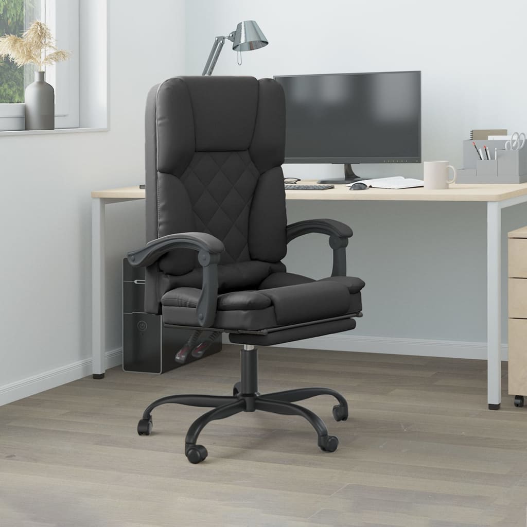 Bürostuhl mit Massagefunktion Schwarz Kunstleder - Premium Bürostühle - Just €170.08! Shop now at homesales4u