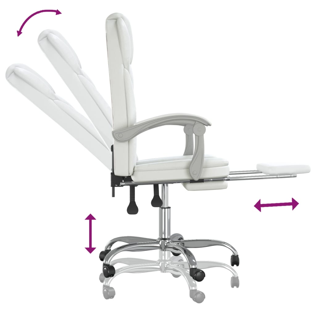 Bürostuhl mit Liegefunktion Weiß Kunstleder - Premium Bürostühle - Just €168.67! Shop now at homesales4u