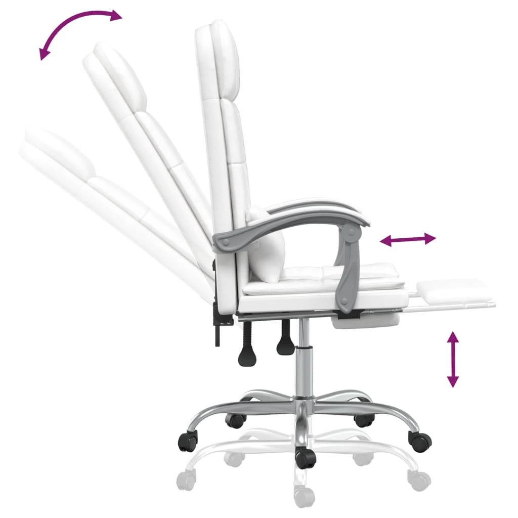 Bürostuhl mit Massagefunktion Weiß Kunstleder - Premium Bürostühle - Just €148.13! Shop now at homesales4u
