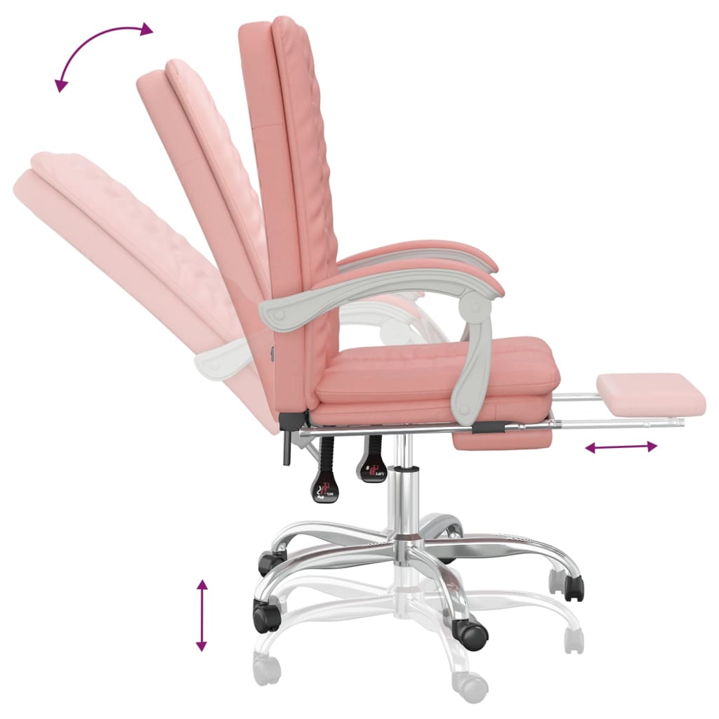 Bürostuhl mit Liegefunktion Rosa Kunstleder - Premium Bürostühle - Just €143.82! Shop now at homesales4u