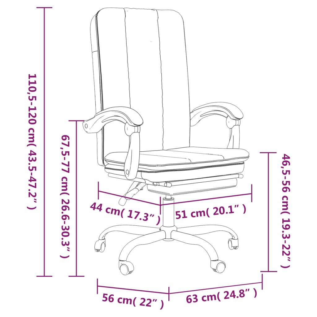Bürostuhl mit Liegefunktion Rosa Kunstleder - Premium Bürostühle - Just €143.82! Shop now at homesales4u
