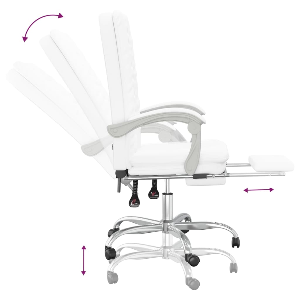 Bürostuhl mit Liegefunktion Weiß Kunstleder - Premium Bürostühle - Just €143.70! Shop now at homesales4u