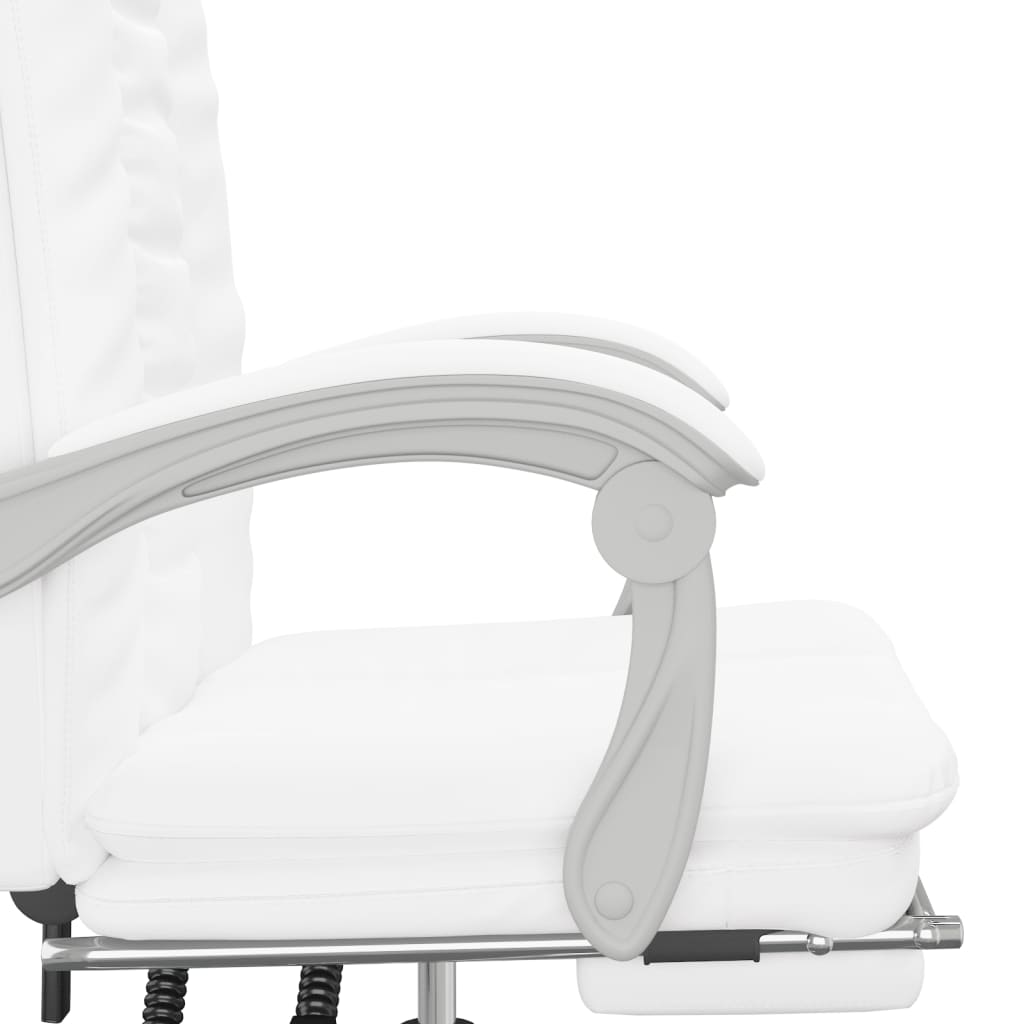 Bürostuhl mit Liegefunktion Weiß Kunstleder - Premium Bürostühle - Just €143.70! Shop now at homesales4u
