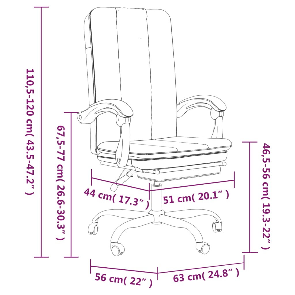 Bürostuhl mit Liegefunktion Weiß Kunstleder - Premium Bürostühle - Just €143.70! Shop now at homesales4u