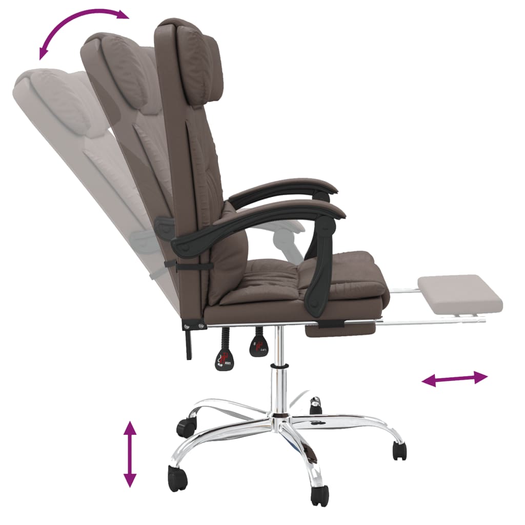 Bürostuhl mit Massagefunktion Braun Kunstleder - Premium Bürostühle - Just €160.47! Shop now at homesales4u