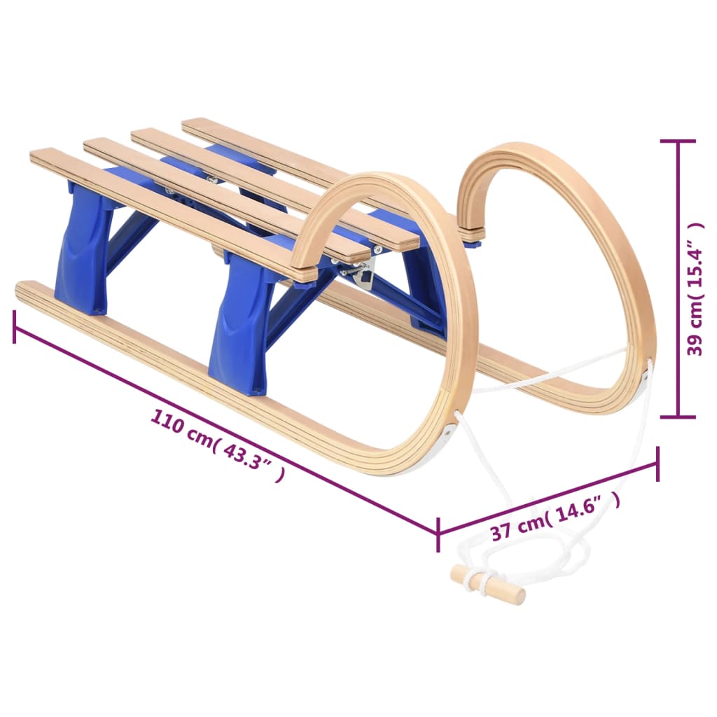 Klappschlitten 110 cm Sperrholz - Premium Schlitten - Just €83.67! Shop now at homesales4u