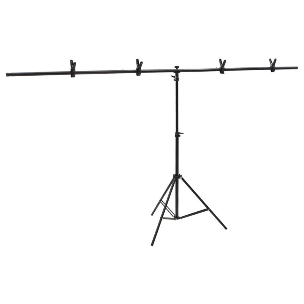 Hintergrundständer T-Form Schwarz 201x60x(70-200) cm - Premium Studio-Hintergrundsysteme - Just €42.66! Shop now at homesales4u