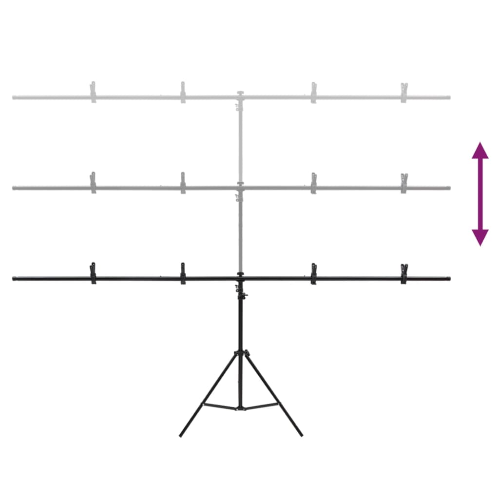 Hintergrundständer T-Form Schwarz 201x60x(70-200) cm - Premium Studio-Hintergrundsysteme - Just €42.66! Shop now at homesales4u