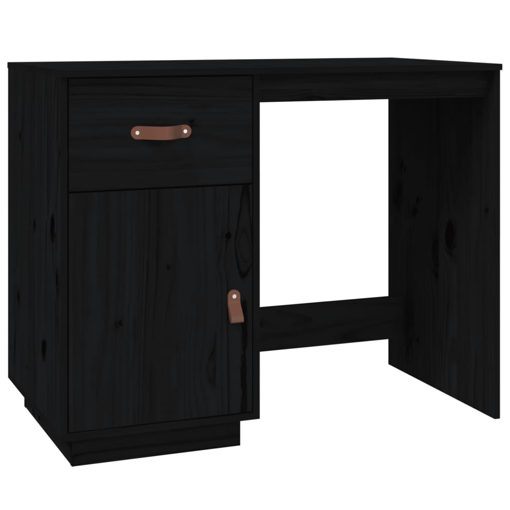 Schreibtisch Schwarz 95x50x75cm Massivholz Kiefer - Premium Schreibtische - Just €179.86! Shop now at homesales4u