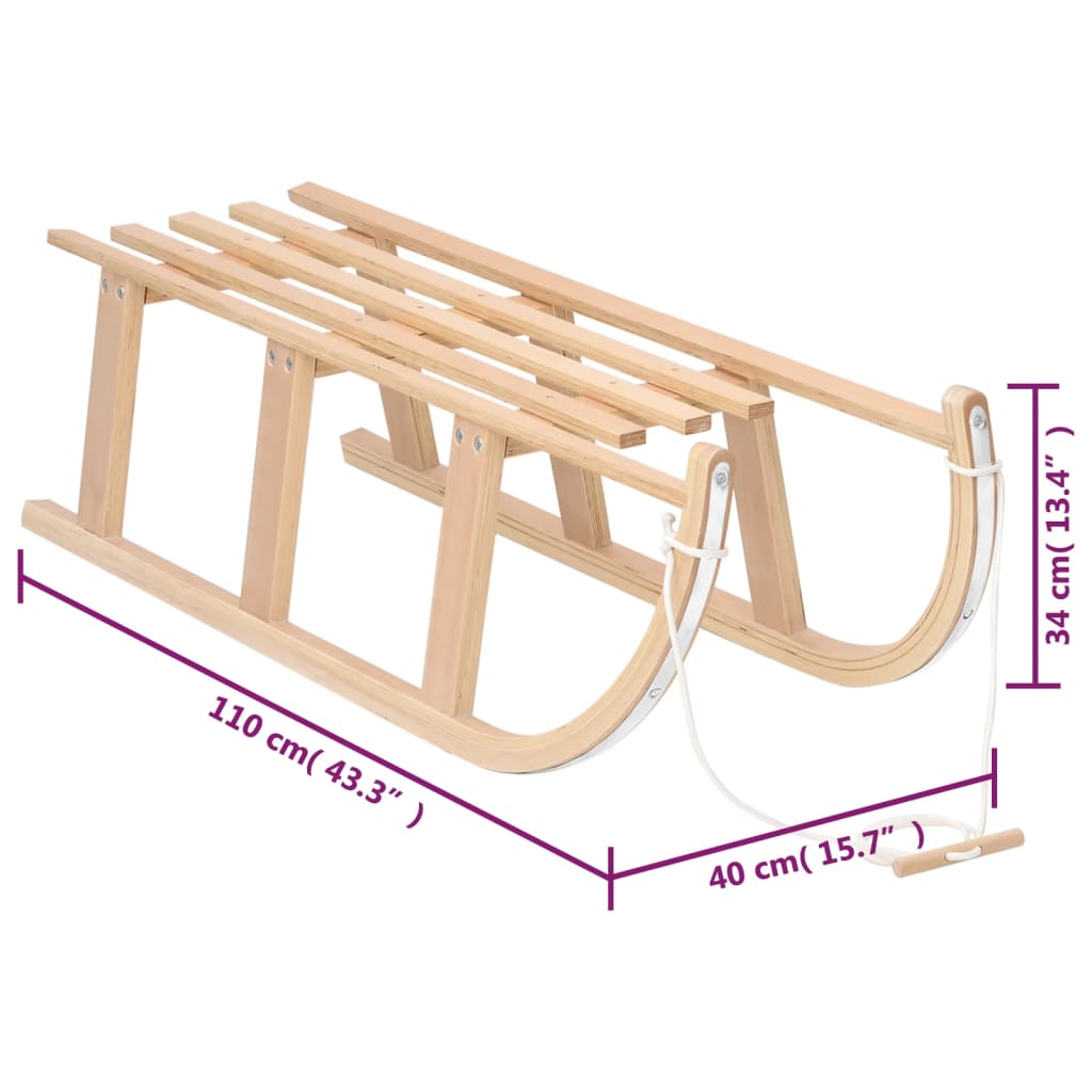 Schlitten 110x40x34 cm Sperrholz - Premium Schlitten - Just €93.55! Shop now at homesales4u