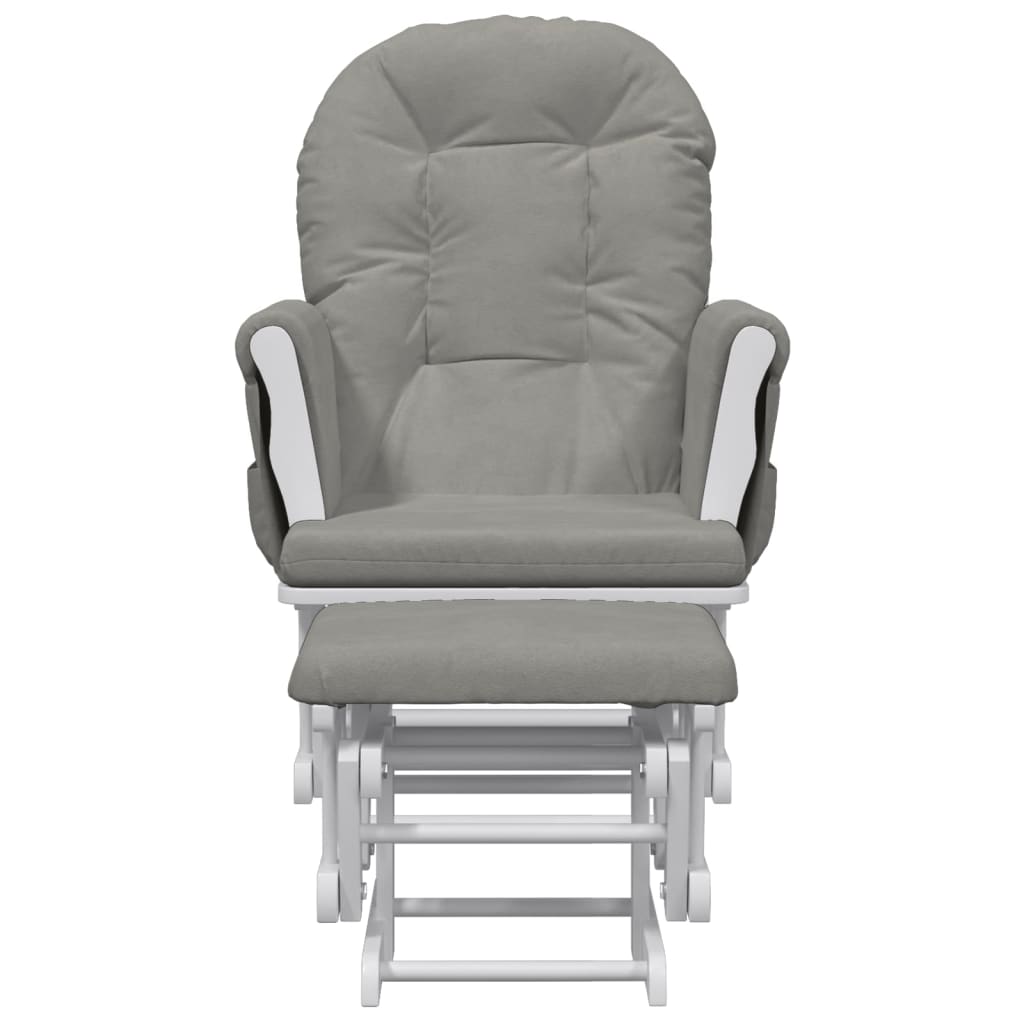 Schaukelsessel mit Hocker Gleitend Hellgrau Stoff - Premium Schaukelstühle - Just €349.72! Shop now at homesales4u