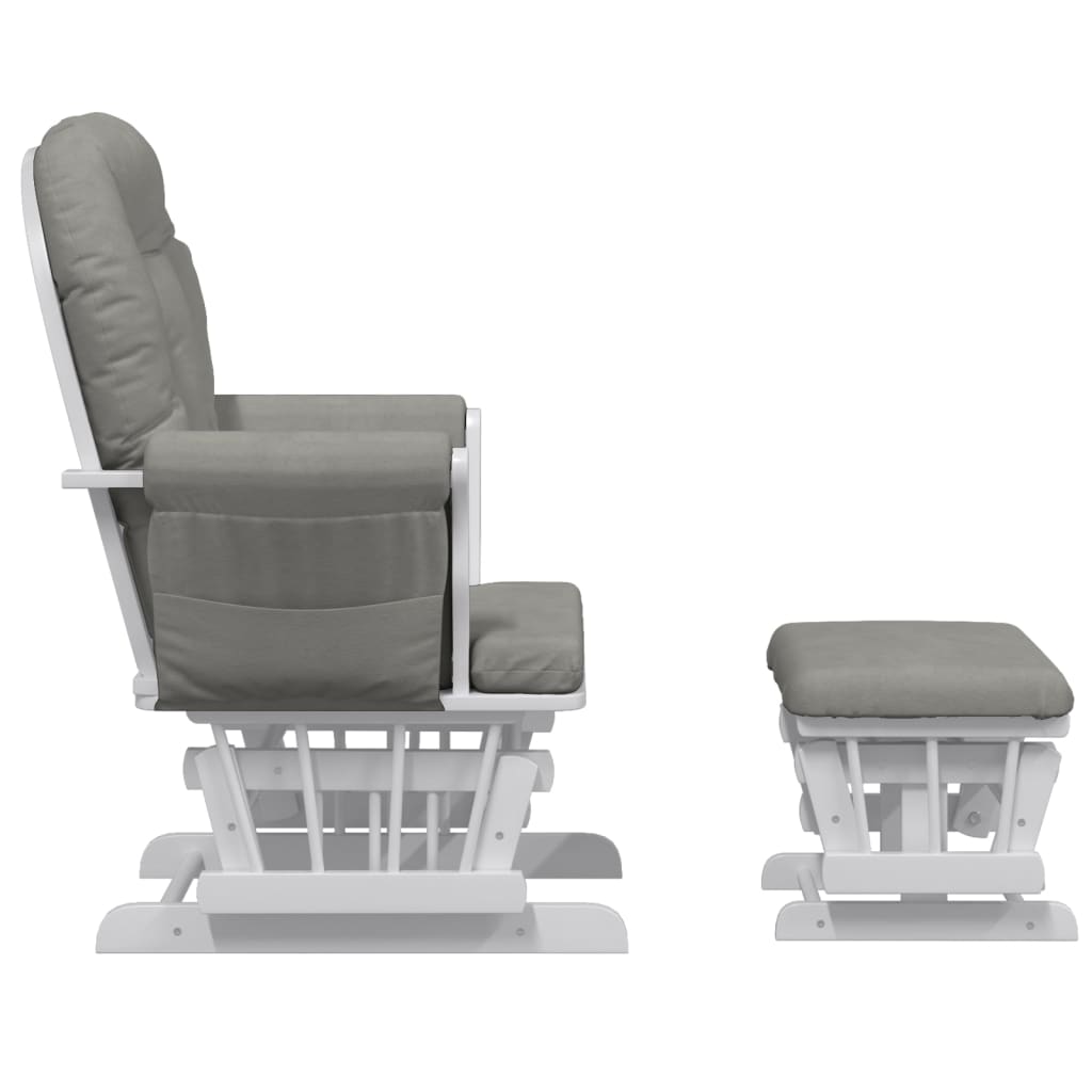 Schaukelsessel mit Hocker Gleitend Hellgrau Stoff - Premium Schaukelstühle - Just €349.72! Shop now at homesales4u