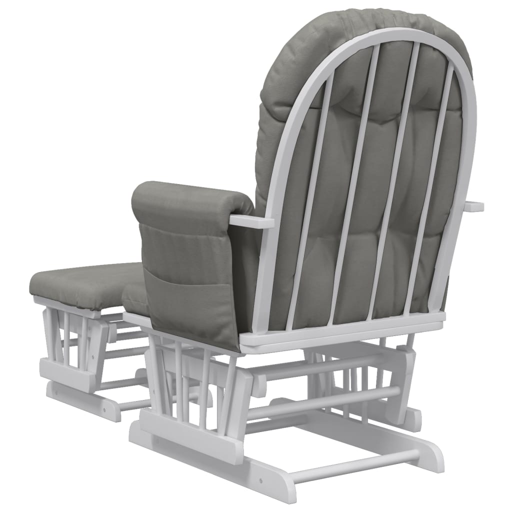 Schaukelsessel mit Hocker Gleitend Hellgrau Stoff - Premium Schaukelstühle - Just €349.72! Shop now at homesales4u
