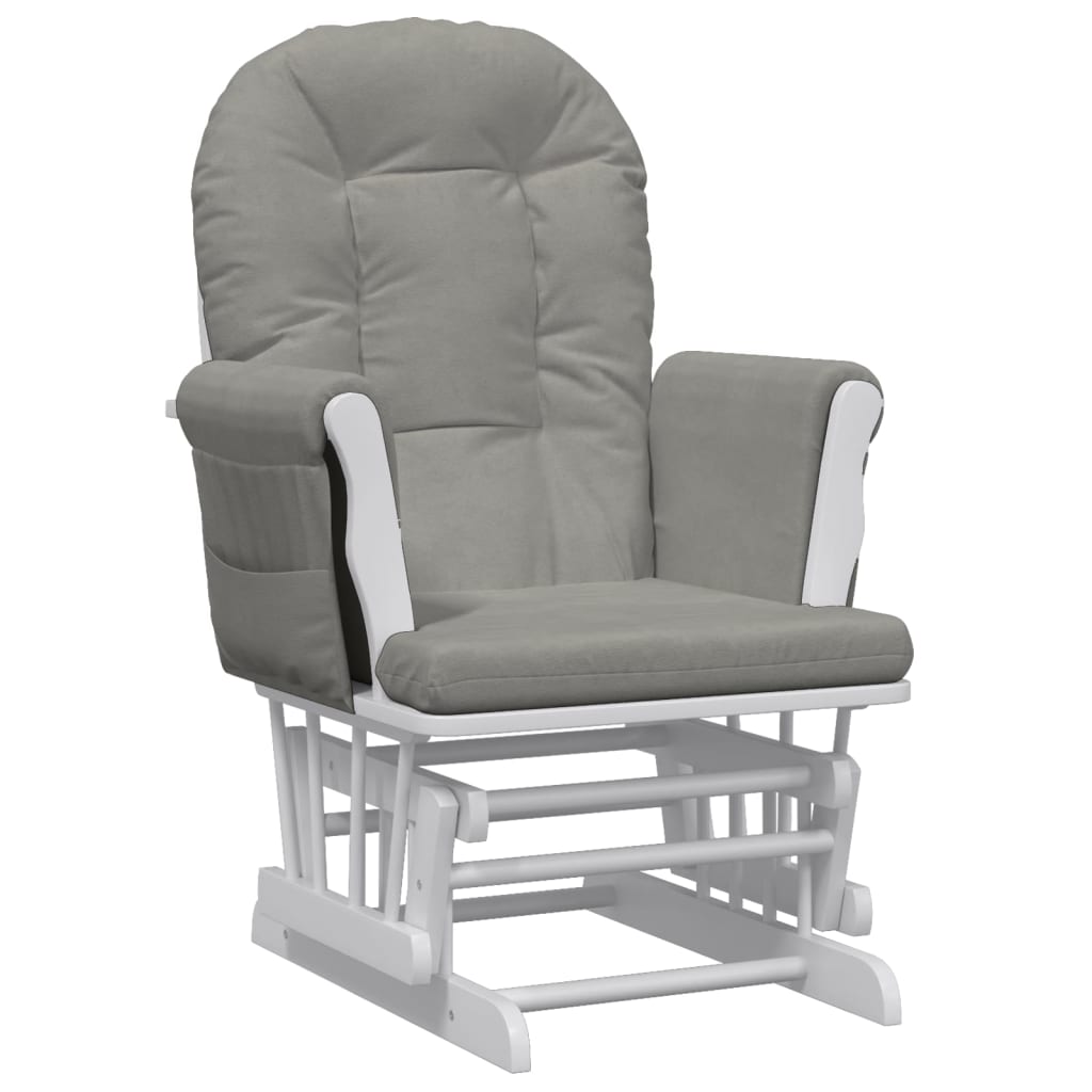 Schaukelsessel mit Hocker Gleitend Hellgrau Stoff - Premium Schaukelstühle - Just €349.72! Shop now at homesales4u