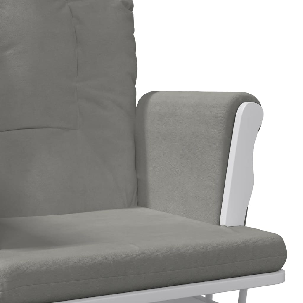 Schaukelsessel mit Hocker Gleitend Hellgrau Stoff - Premium Schaukelstühle - Just €349.72! Shop now at homesales4u