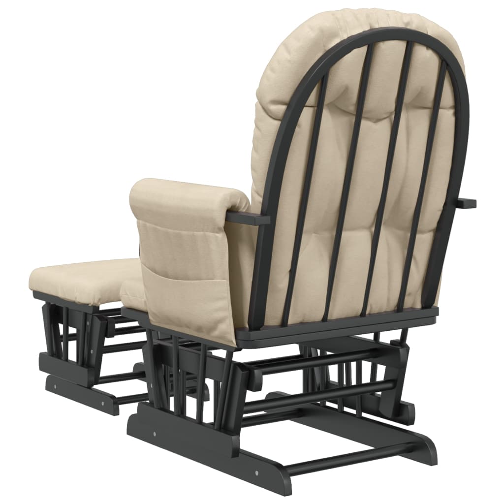 Schaukelsessel mit Hocker Gleitend Cremeweiß Stoff - Premium Schaukelstühle - Just €336.11! Shop now at homesales4u