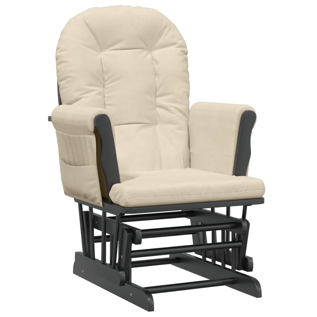Schaukelsessel mit Hocker Gleitend Cremeweiß Stoff - Premium Schaukelstühle - Just €336.11! Shop now at homesales4u