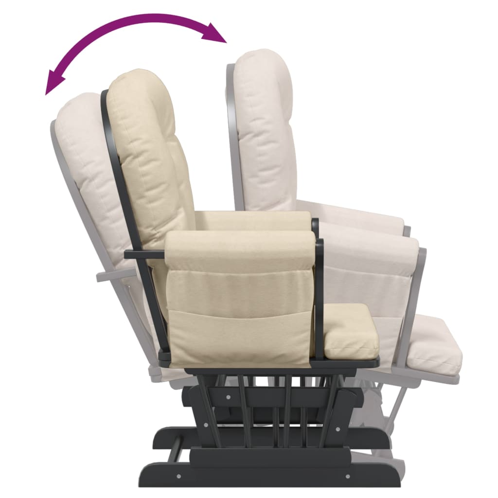 Schaukelsessel mit Hocker Gleitend Cremeweiß Stoff - Premium Schaukelstühle - Just €336.11! Shop now at homesales4u