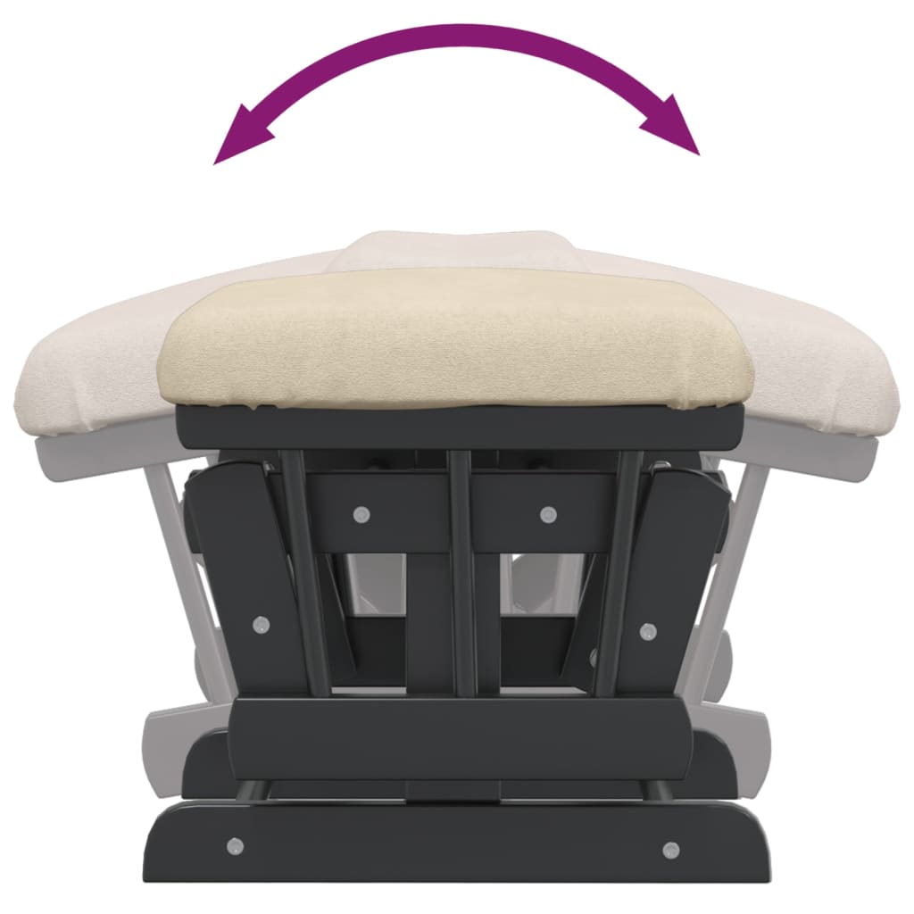 Schaukelsessel mit Hocker Gleitend Cremeweiß Stoff - Premium Schaukelstühle - Just €336.11! Shop now at homesales4u