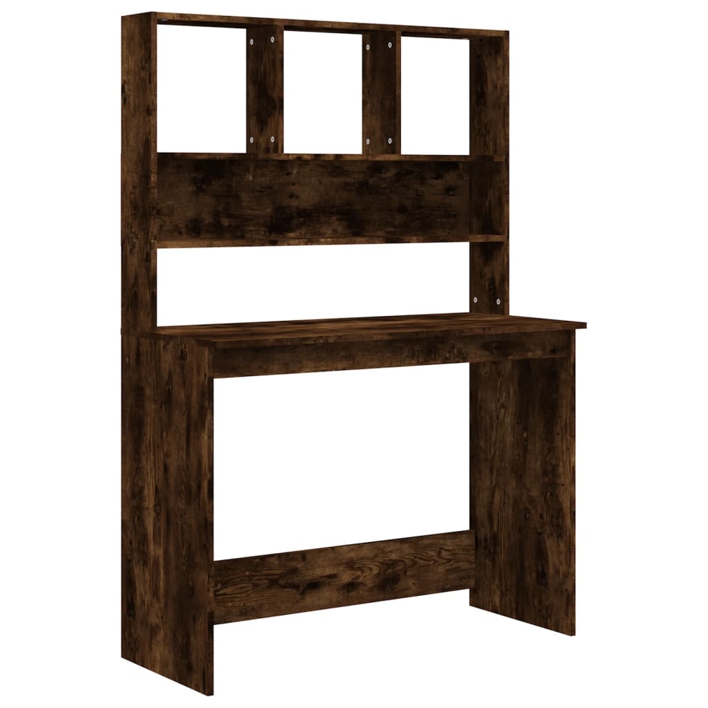 Schreibtisch mit Regal Räuchereiche 102x45x148 cm Holzwerkstoff - Premium Schreibtische - Just €91.30! Shop now at homesales4u