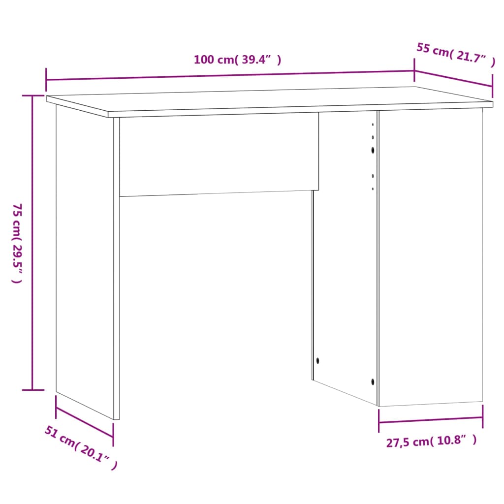 Schreibtisch Weiß 100x55x75 cm Holzwerkstoff - Premium Schreibtische - Just €80.82! Shop now at homesales4u
