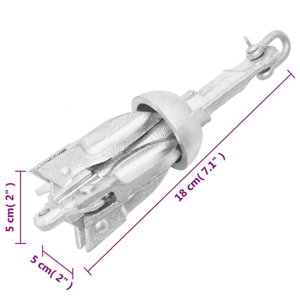 Klappanker Silber 0,7 kg Feuerverzinktes Gusseisen - Premium Anker - Just €25.57! Shop now at homesales4u