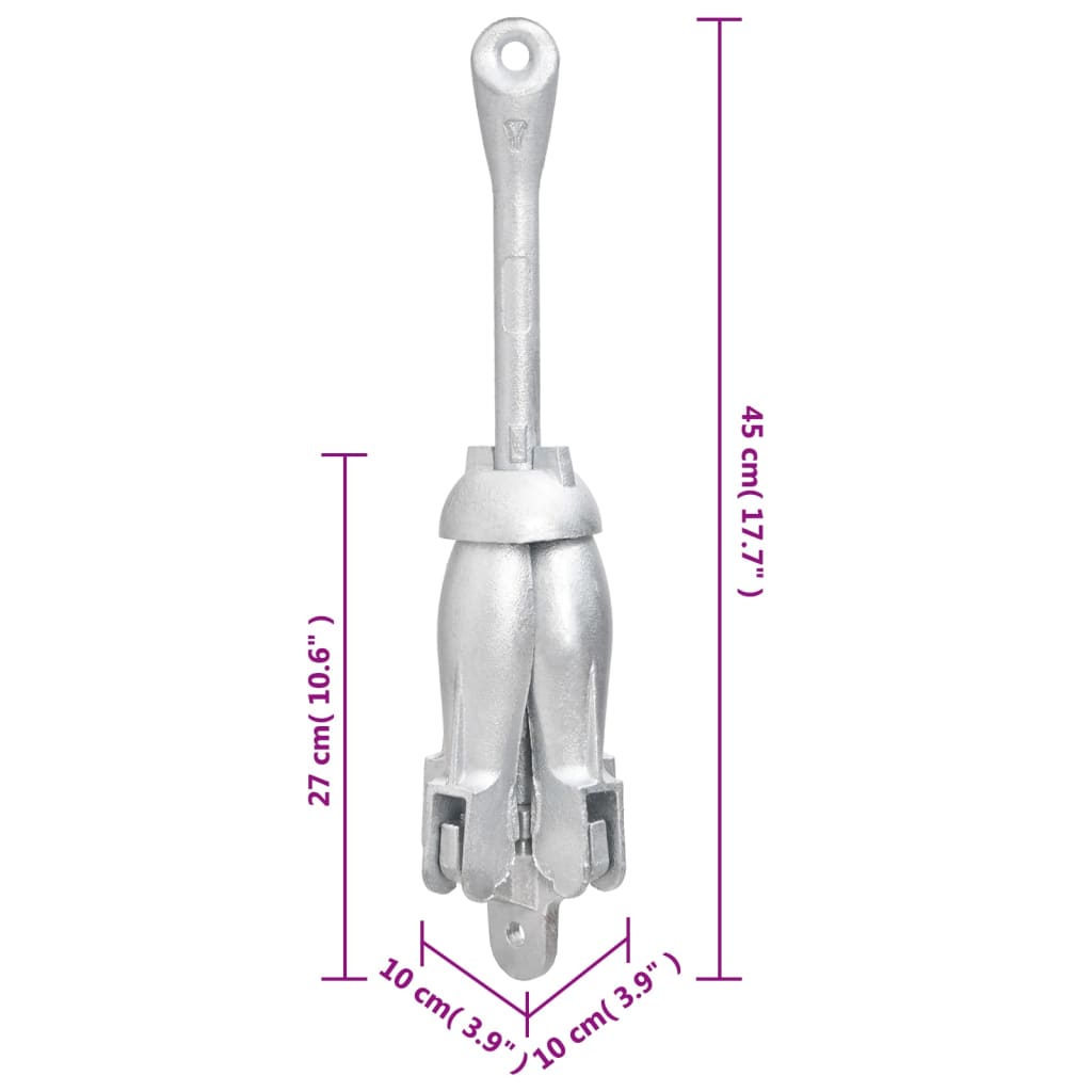 Klappanker Silber 4 kg feuerverzinktes Gusseisen - Premium Anker - Just €59.99! Shop now at homesales4u