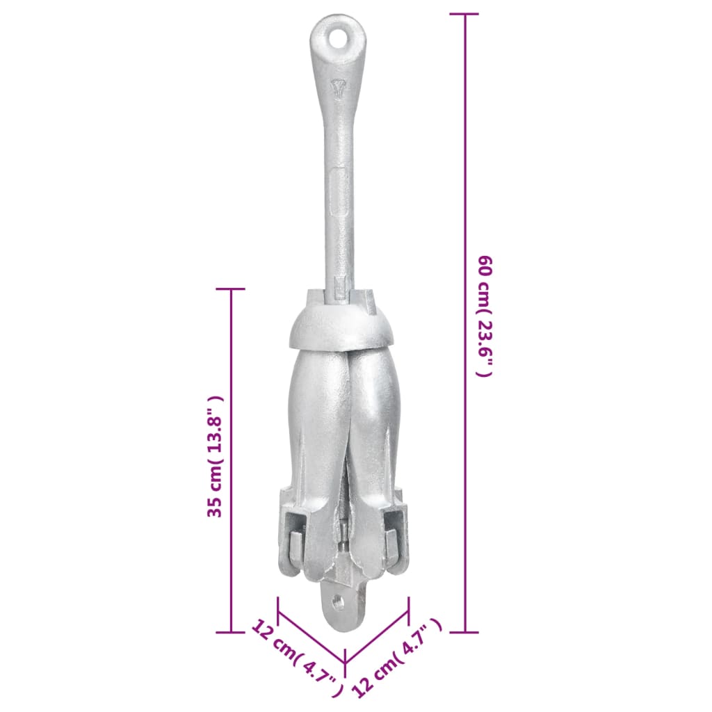 Klappanker Silber 8 kg Feuerverzinktes Gusseisen - Premium Anker - Just €101.38! Shop now at homesales4u