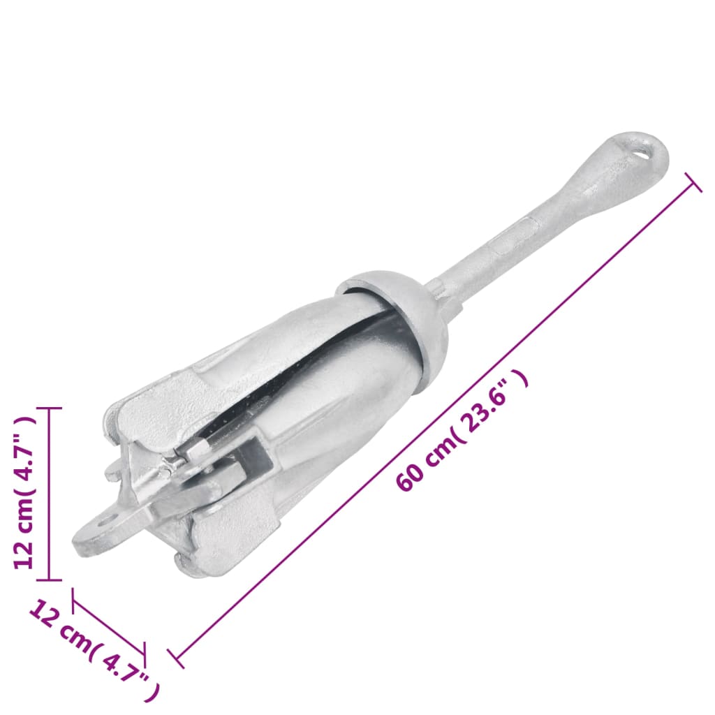 Klappanker Silber 8 kg Feuerverzinktes Gusseisen - Premium Anker - Just €101.38! Shop now at homesales4u