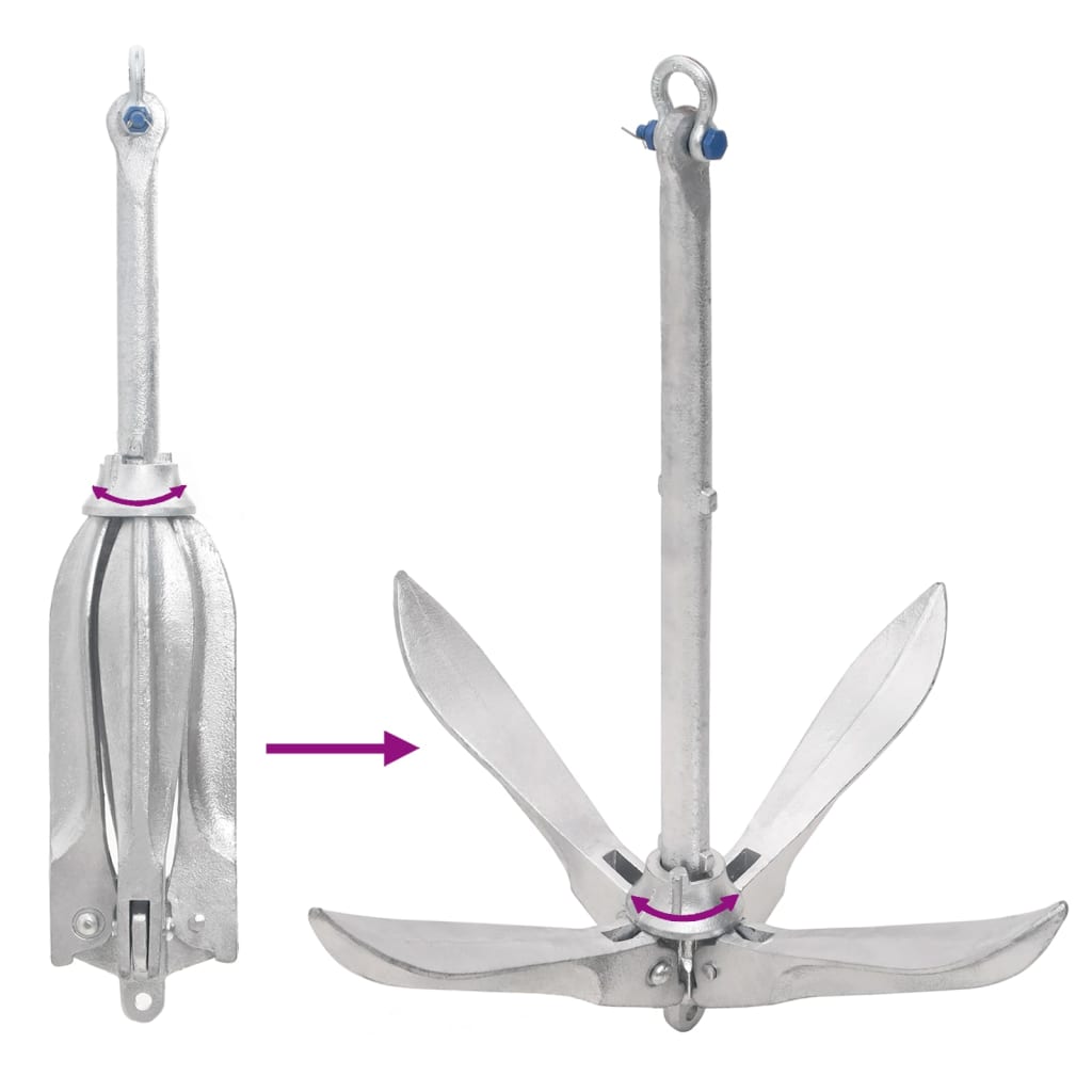 Klappanker Silber 10 kg Feuerverzinktes Gusseisen - Premium Anker - Just €145.97! Shop now at homesales4u