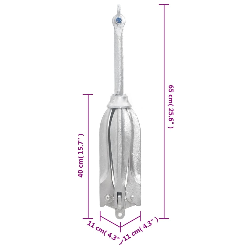 Klappanker Silber 10 kg Feuerverzinktes Gusseisen - Premium Anker - Just €145.97! Shop now at homesales4u