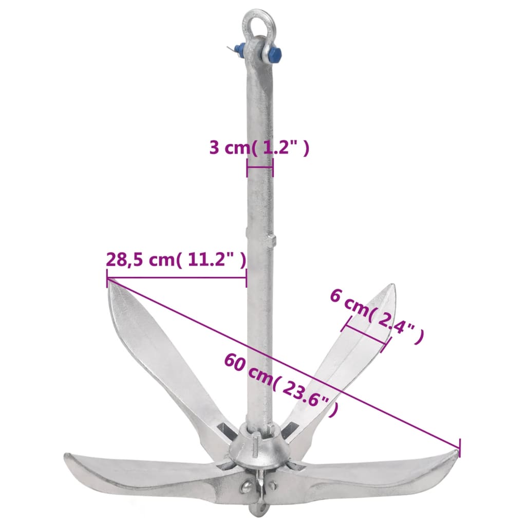 Klappanker Silber 10 kg Feuerverzinktes Gusseisen - Premium Anker - Just €145.97! Shop now at homesales4u