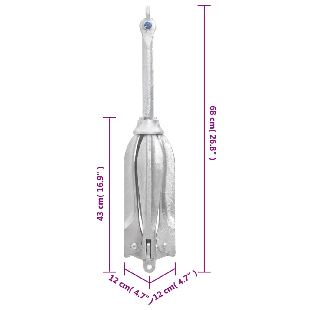 Klappanker Silber 12 kg Feuerverzinktes Gusseisen - Premium Anker - Just €165.70! Shop now at homesales4u