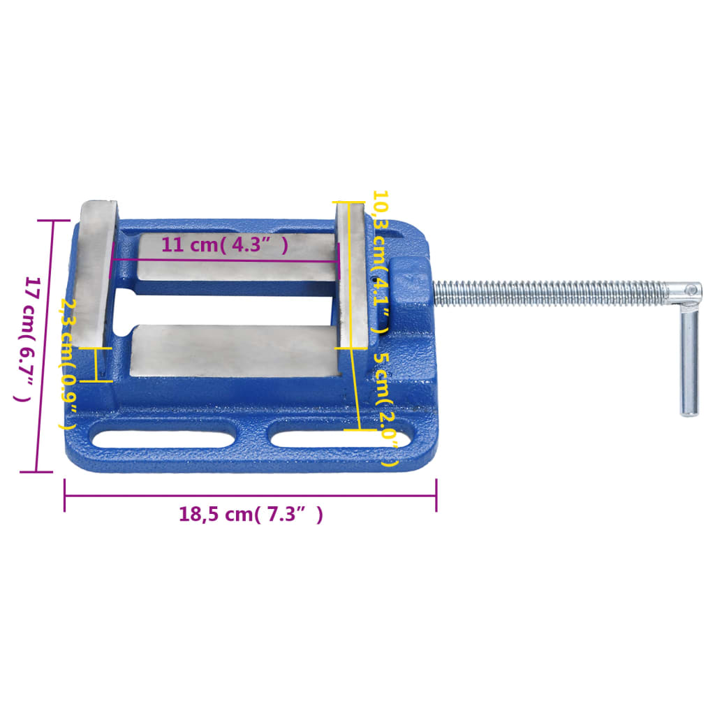 Maschinenschraubstock Blau 100 mm Gusseisen - Premium Ständerbohrmaschinen - Just €42.70! Shop now at homesales4u