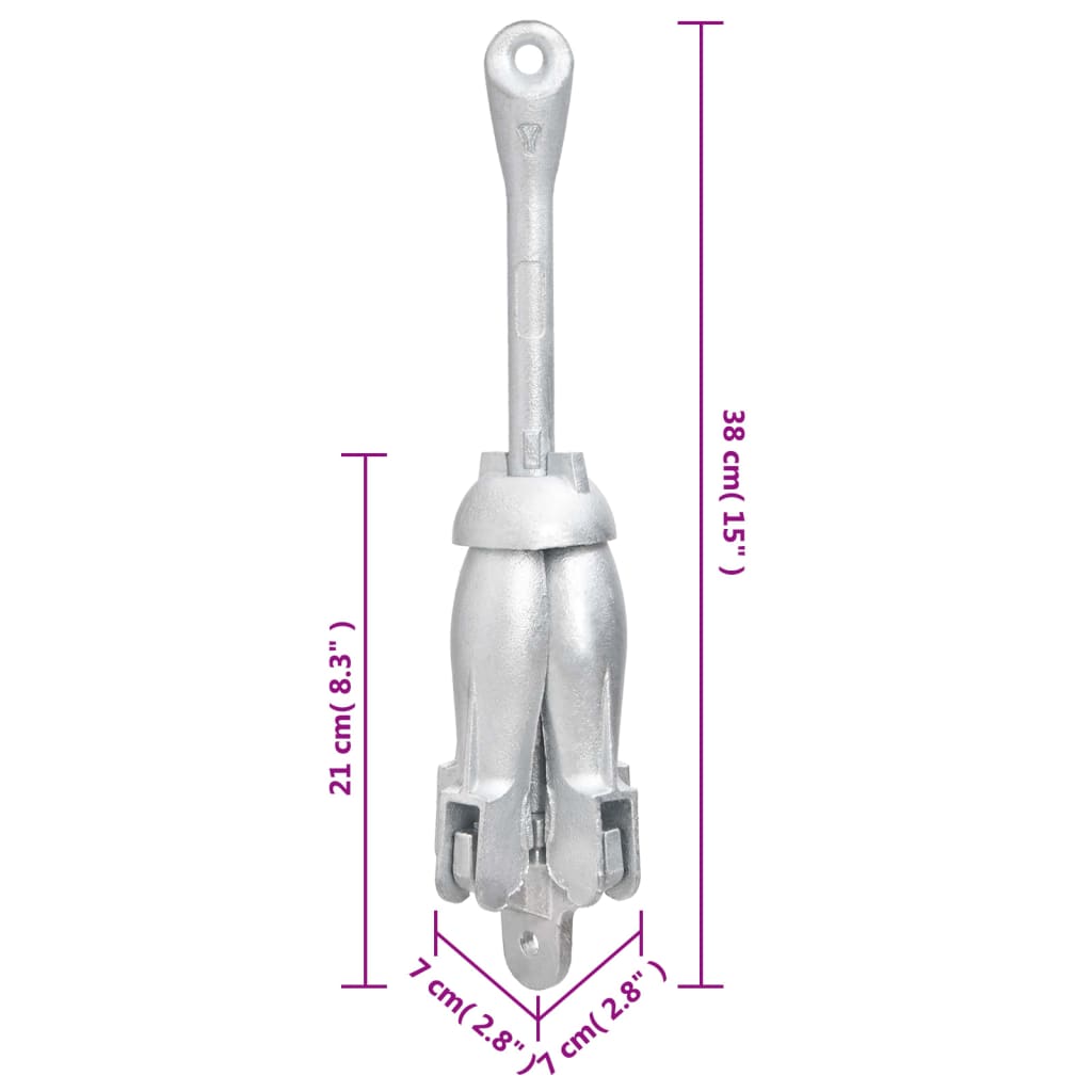Klappanker Silbern 2,5 kg Temperguss - Premium Anker - Just €34.48! Shop now at homesales4u