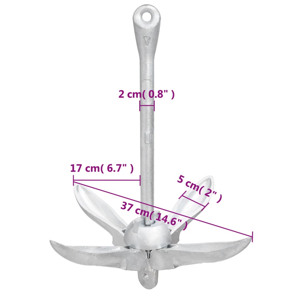 Klappanker Silbern 3,2 kg Temperguss - Premium Anker - Just €45.23! Shop now at homesales4u