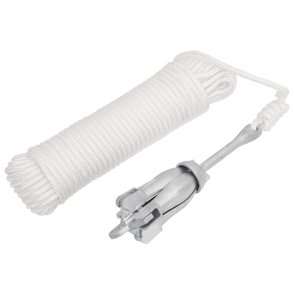 Klappanker mit Seil Silbern 1,5 kg Temperguss - Premium Anker - Just €33.11! Shop now at homesales4u