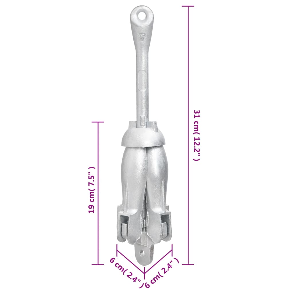Klappanker mit Seil Silbern 1,5 kg Temperguss - Premium Anker - Just €33.11! Shop now at homesales4u