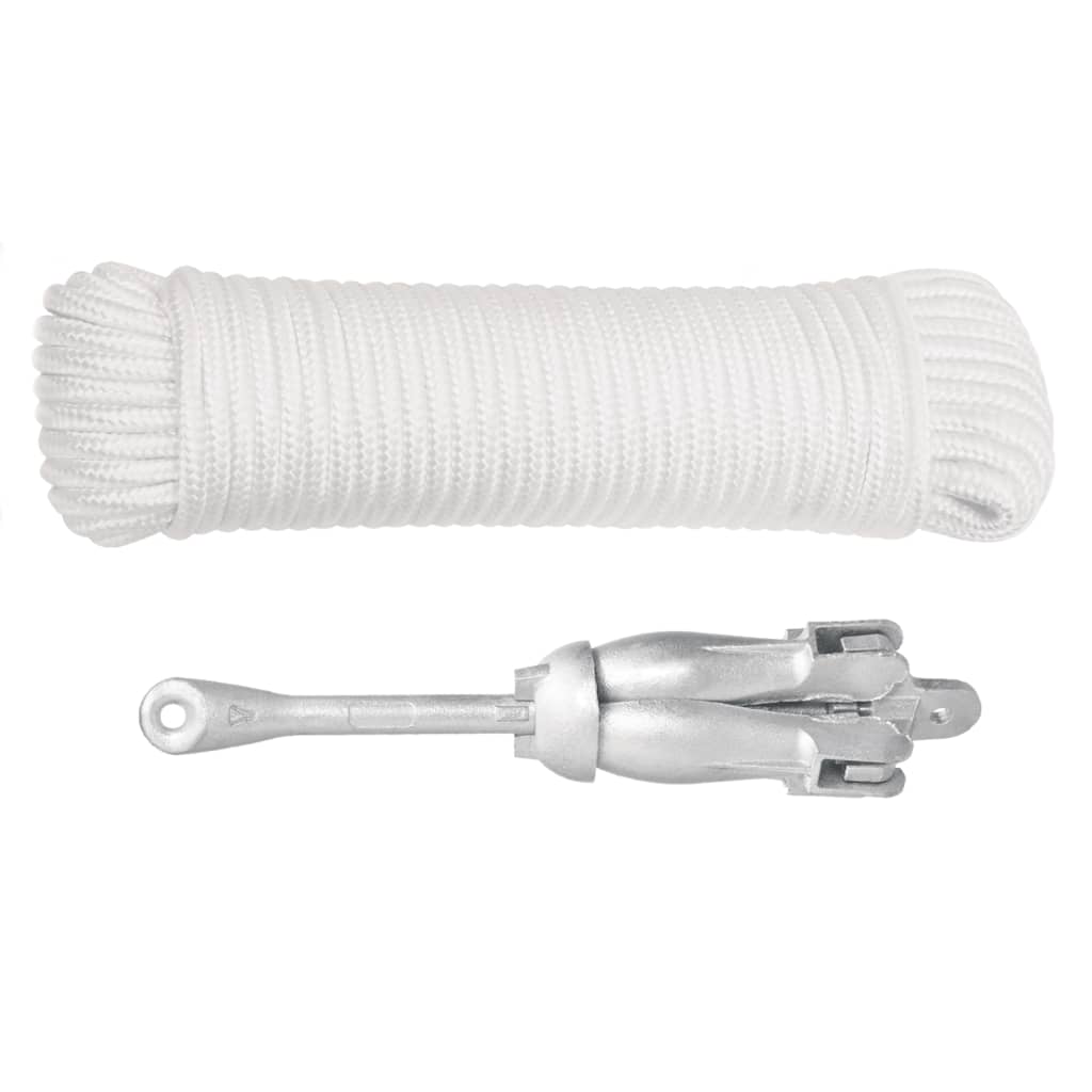Klappanker mit Seil Silbern 2,5 kg Temperguss - Premium Anker - Just €42.82! Shop now at homesales4u