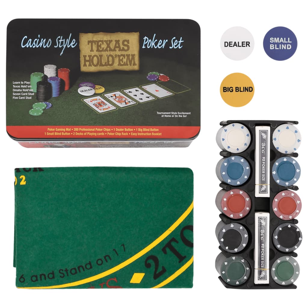 Pokerchips-Set 200 Stk. 4 g - Premium Poker-Spiel-Sets - Just €25.96! Shop now at homesales4u