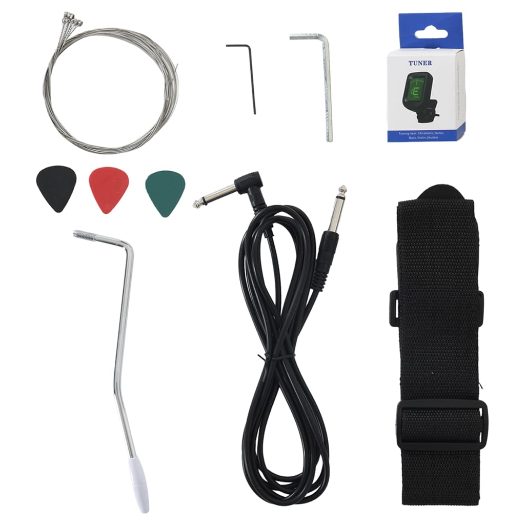 E-Gitarre für Anfänger mit Tasche Braun und Schwarz 4/4 39" - Premium Gitarren - Just €229.19! Shop now at homesales4u