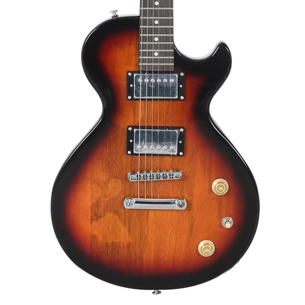 E-Gitarre für Anfänger mit Tasche Braun und Schwarz 4/4 39" - Premium Gitarren - Just €197.23! Shop now at homesales4u