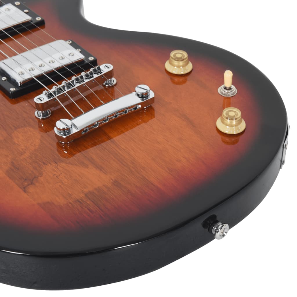 E-Gitarre für Anfänger mit Tasche Braun und Schwarz 4/4 39" - Premium Gitarren - Just €197.23! Shop now at homesales4u