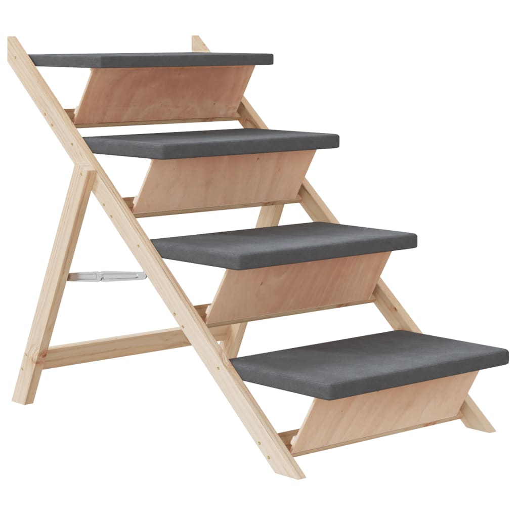 Hundetreppe Grau 105x47 cm Massivholz Tanne - Premium Treppen & Rampen für Haustiere - Just €117.32! Shop now at homesales4u