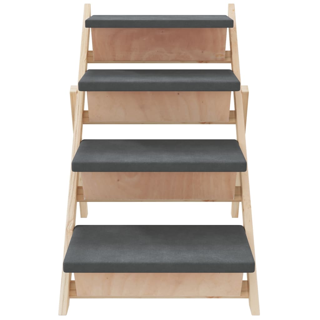 Hundetreppe Grau 105x47 cm Massivholz Tanne - Premium Treppen & Rampen für Haustiere - Just €117.32! Shop now at homesales4u