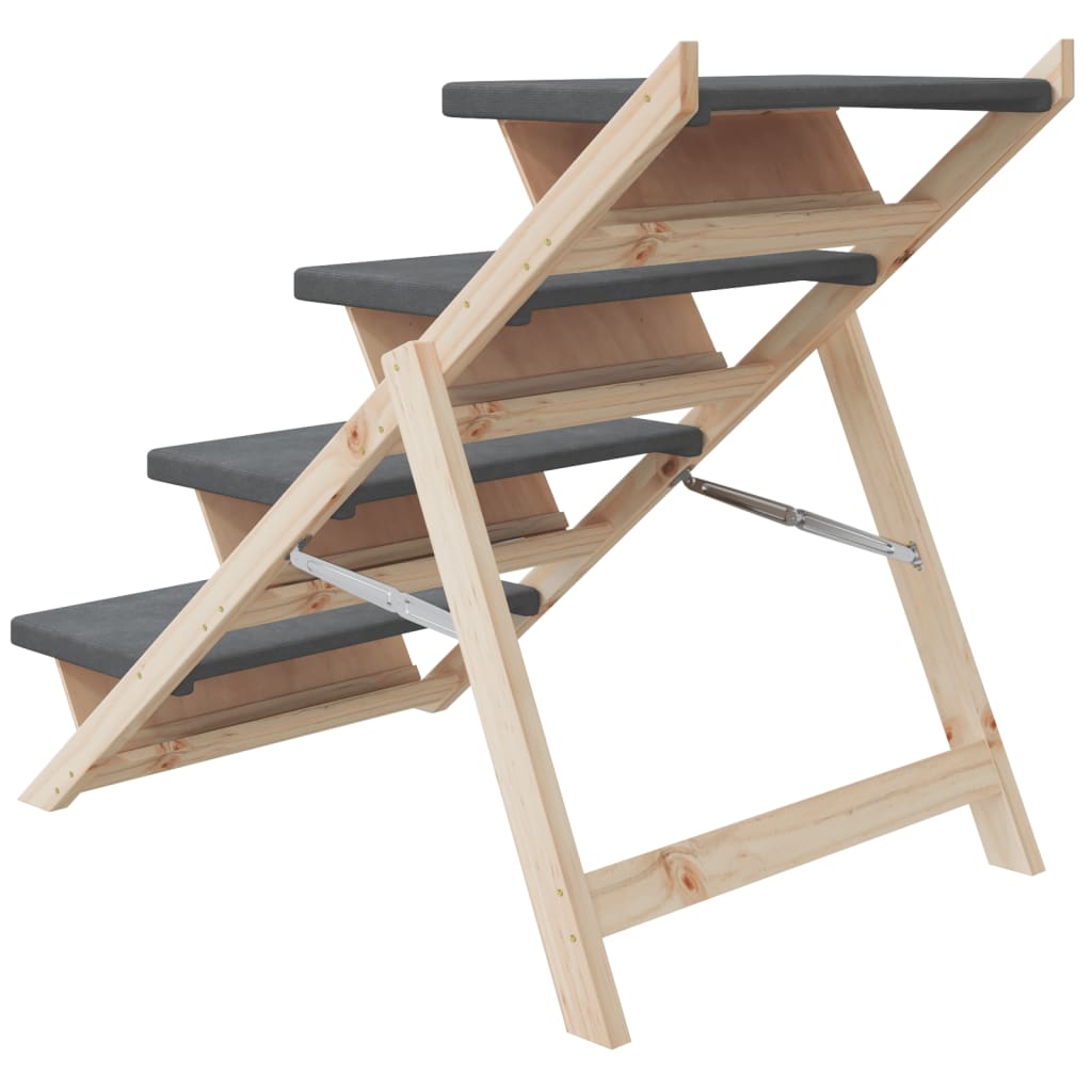 Hundetreppe Grau 105x47 cm Massivholz Tanne - Premium Treppen & Rampen für Haustiere - Just €117.32! Shop now at homesales4u